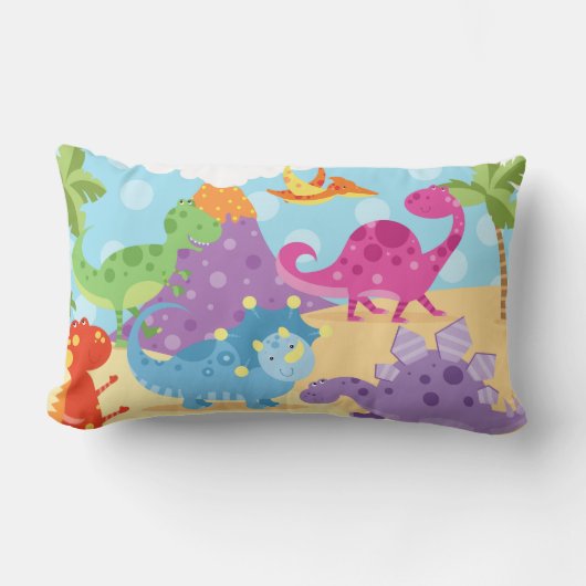 Rectangle Coussin lombaire de dinosaures (Recto)