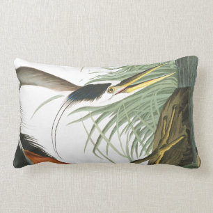Rectangle Coussin lombaire de faune d'oiseau de héron