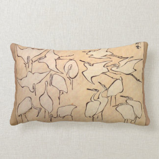 Rectangle Coussin lombaire de grue de Hokusai