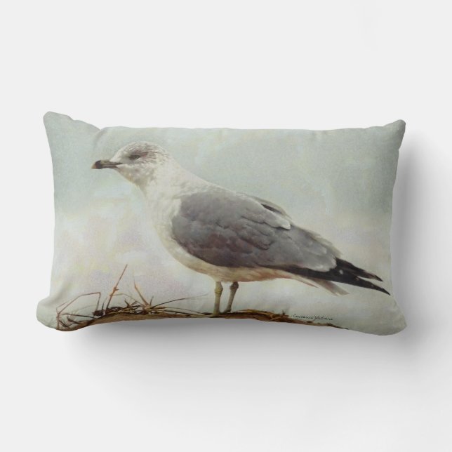 Rectangle Coussin lombaire de jet d'oiseau de mouette (Recto)