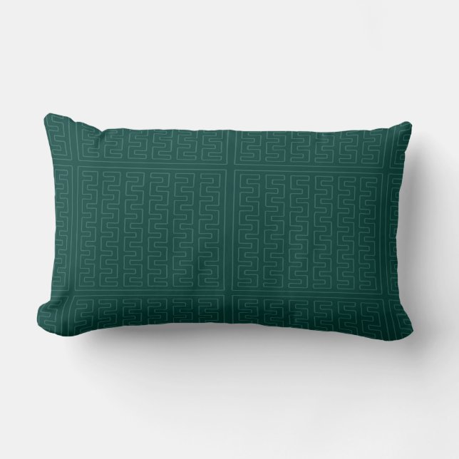 Rectangle Coussin lombaire de motif aztèque vert solide (Recto)