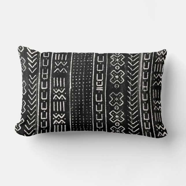 Rectangle Coussin lombaire de Mudcloth d'Africain (Recto)