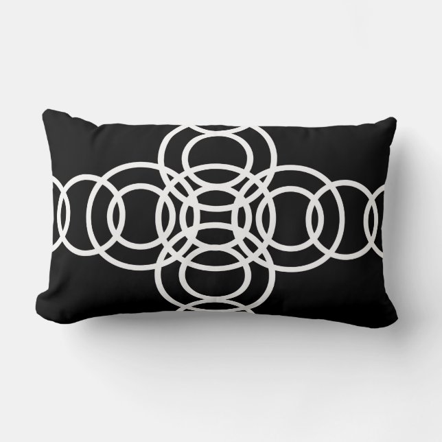 Rectangle Coussin lombaire de rayure blanche et noire de (Recto)