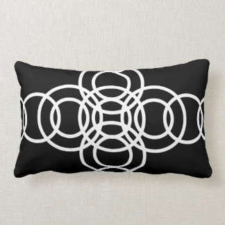 Rectangle Coussin lombaire de rayure blanche et noire de