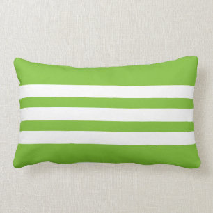 Rectangle Coussin lombaire de rayure triple blanche et verte