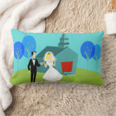 Rectangle Coussin lombaire de rétros couples de mariage (Couverture)