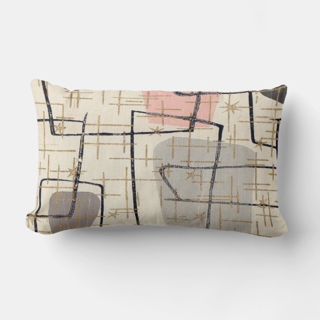 Rectangle Coussin lombaire de tissu abstrait moderne de la (Recto)