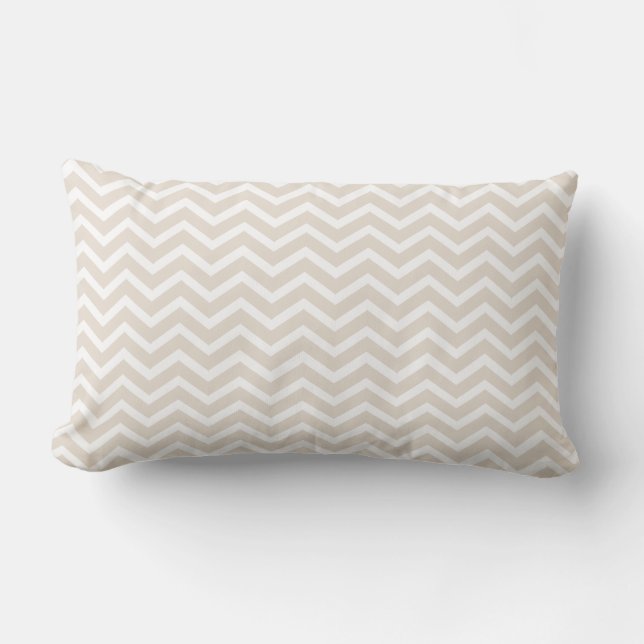 Rectangle Coussin lombaire de toile de Chevron (Recto)