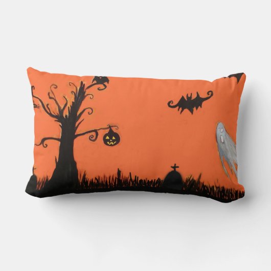 Rectangle Coussin lombaire d'illustration de Halloween (Verso)