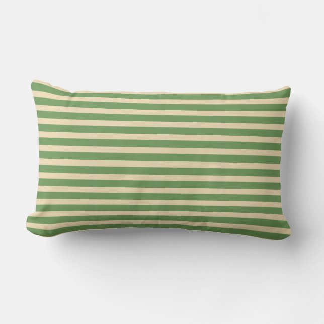 Rectangle Coussin lombaire d'intérieur de rayure crème verte (Recto)