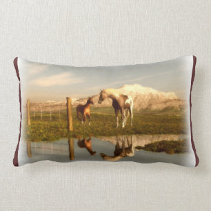 Rectangle Coussin lombaire du Cheval Vie Pays