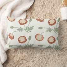 Coussin lombaire en terracotta à motif de coquelic