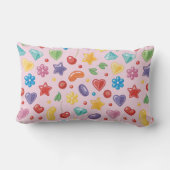 Rectangle « Coussin lombaire étoile en bonbons colorés » (Verso)