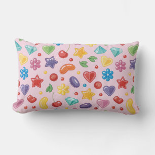 Rectangle « Coussin lombaire étoile en bonbons colorés »
