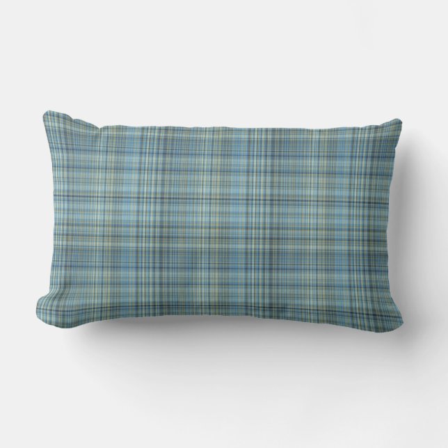 Rectangle Coussin lombaire extérieur de plaid kaki bleu de (Recto)