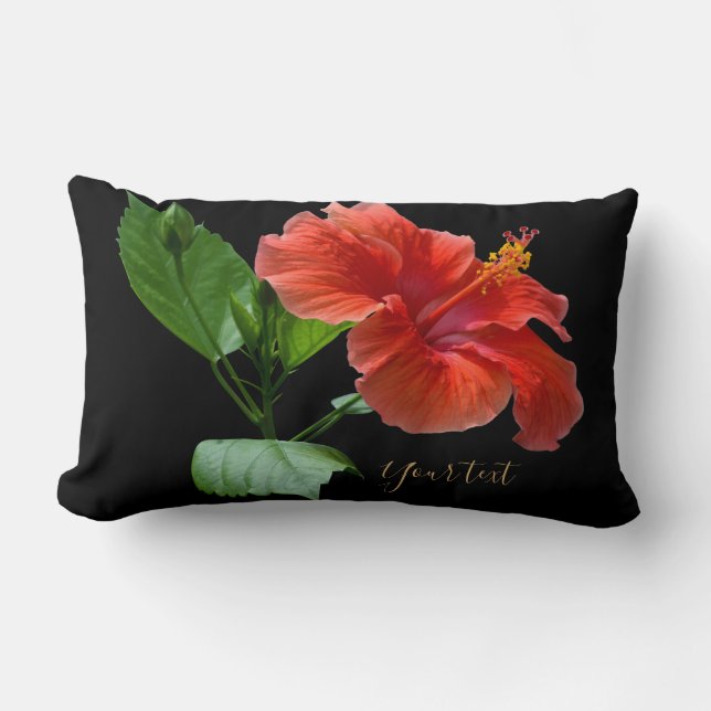 Rectangle Coussin lombaire Milano Red Hibiscus (Recto)