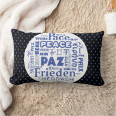 Rectangle Coussin lombaire/paix bleus/noir dans les (Couverture)