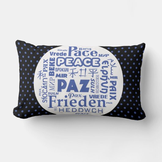 Rectangle Coussin lombaire/paix bleus/noir dans les (Recto)