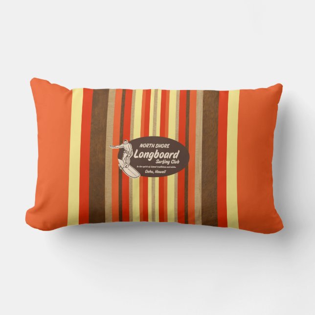 Rectangle Coussin lombaire réversible de planche de surf (Recto)