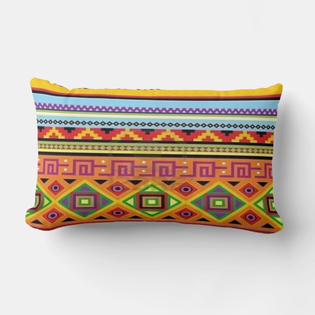 Rectangle Coussin lombaire tribal aztèque (Recto)
