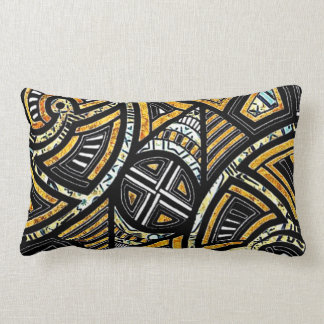 Rectangle Coussin lombaire tribal de concepteur de noir