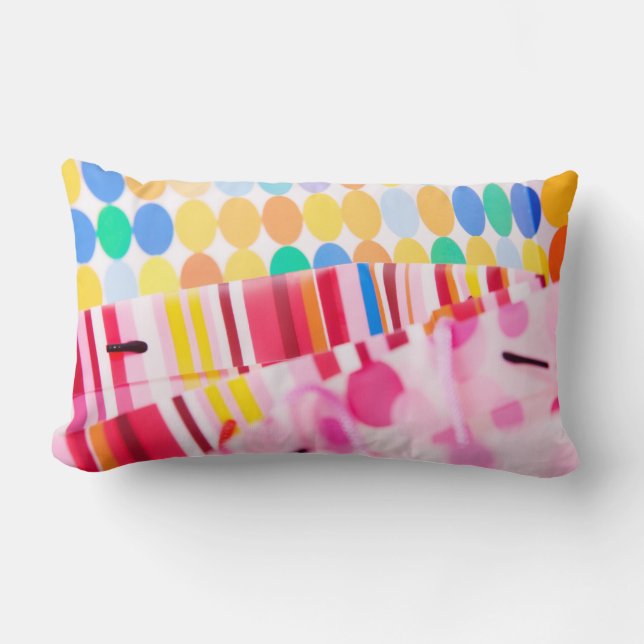 Rectangle Coussin Lumbar À petits pois coloré (Recto)