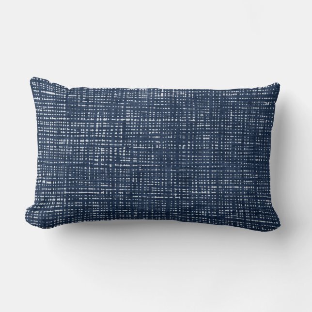 Rectangle Coussin Lumbar bleu de la marine Indigo (Recto)