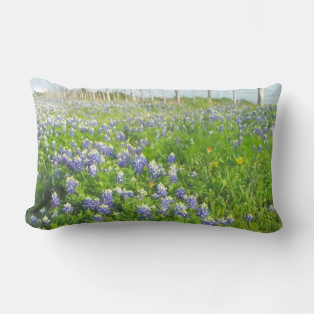 Rectangle Coussin Lumbar côté route Bluebonnets (Recto)