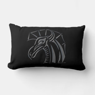 Rectangle Coussin Lumbar de Dragon (argent)
