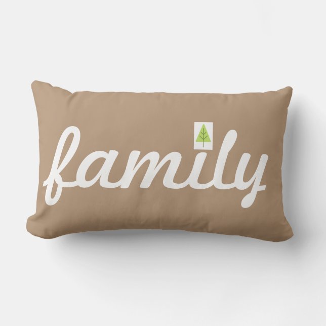 Rectangle Coussin Lumbar de l'arbre généalogique blanc off (Recto)