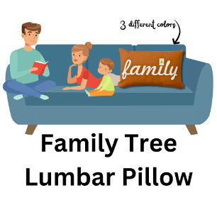 Rectangle Coussin Lumbar de l'arbre généalogique orange brûl