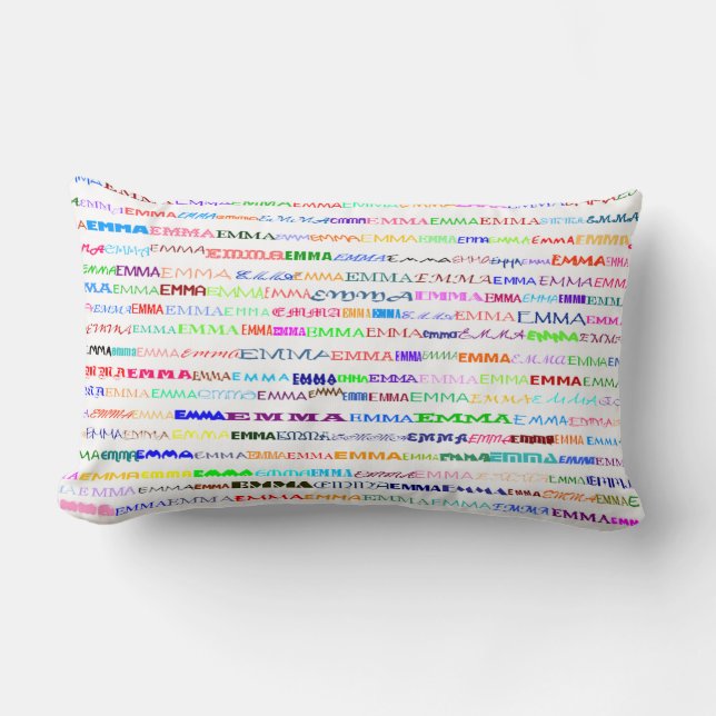 Rectangle Coussin Lumbar Emma Text Design II (Recto)
