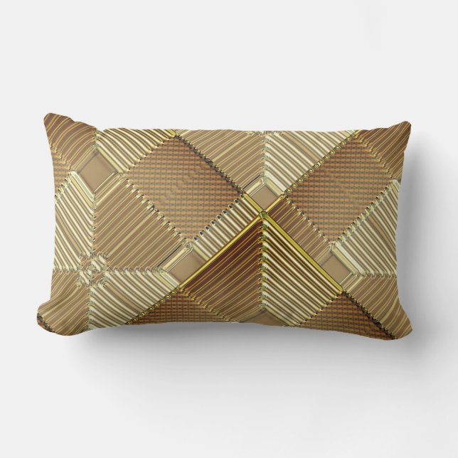 Rectangle Coussin Lumbar en or de bronze contemporain (Recto)