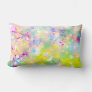Rectangle Coussin Lumbar Holographique Vert et Rose