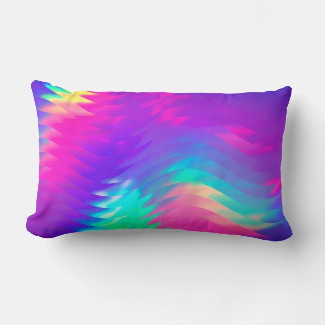 Rectangle Coussin Lumbar holographique violet et rose (Recto)