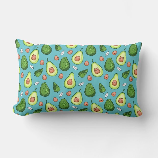 Rectangle Coussin Lumbar Motif Avocado (Recto)