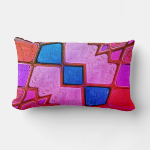 Rectangle Coussin Lumbar Motif de couleurs multiples