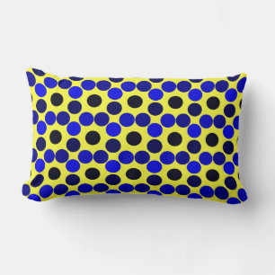 Rectangle Coussin Lumbar noir et bleu
