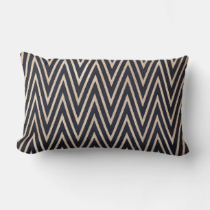 Rectangle Coussin Lumbar noir/or ZigZag