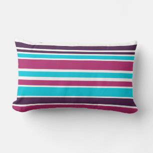 Rectangle Coussin Lumbar rose et violet foncé