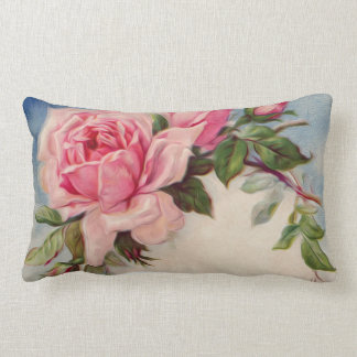 Rectangle Coussin Lumbar Rose Vintage de 13 po x 21 po