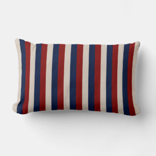 Rectangle Coussin Lumbar rouge blanc et bleu