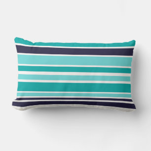 Rectangle Coussin Lumbar Turquoise Et Bleu Foncé