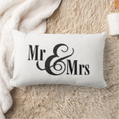 Rectangle coussin "M. & Mme" noir et blanc, personnalisé (Couverture)