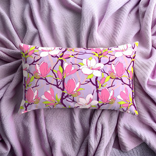Rectangle Coussin Magnolia Lumbar en fleurs
