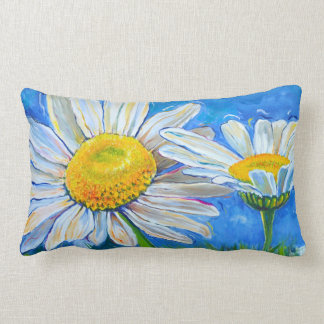 Rectangle Coussin : Marguerites balayées par le vent !