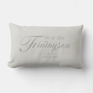 Rectangle Coussin Mariage personnalisé Grey