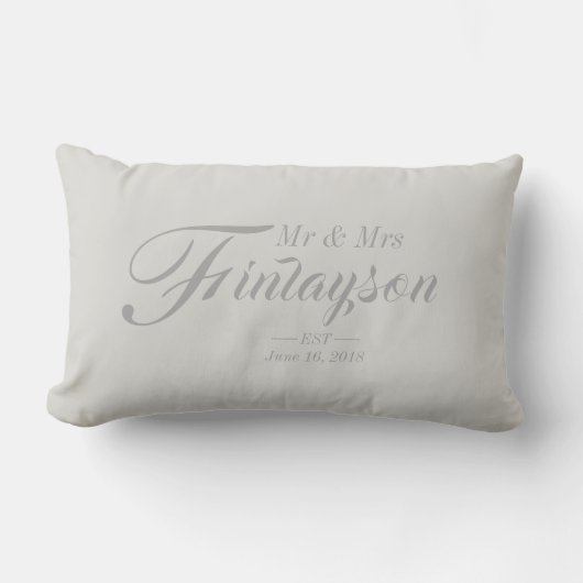 Rectangle Coussin Mariage personnalisé Grey (Recto)