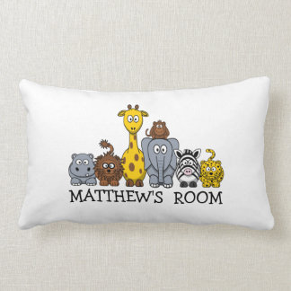 Rectangle Coussin mignon personnalisé d'animaux de jungle de