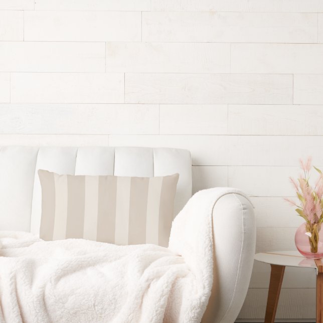 Rectangle Coussin minimaliste en rayures beige (Canapé)
